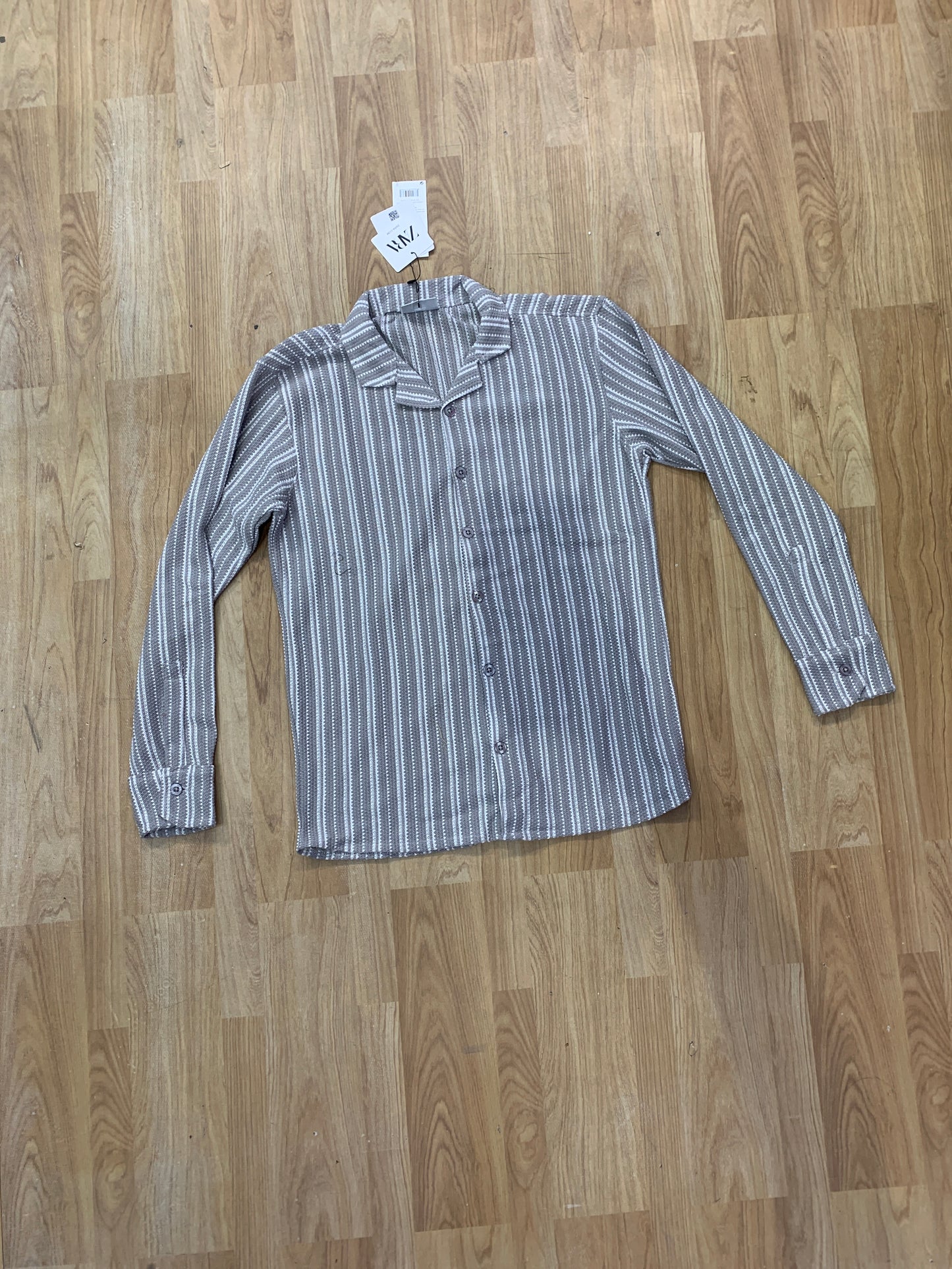 RAZ Grey White Colour With Crochet Design Premium Quality Full Sleeve Shirt 8095