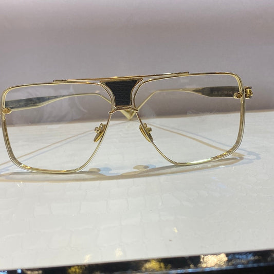 Yam Golden Frame Transparent Shade Unisex Sunglasses z35 62 18-145 C3