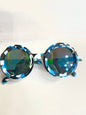 UOL LV Blue White Black Frame Blue Shade Unisex Sunglass XH-98357P-2 C9 43 20 133