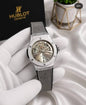BUH HUB Grey Strap Silver Ring Grey Dial Men’s Watch 991400