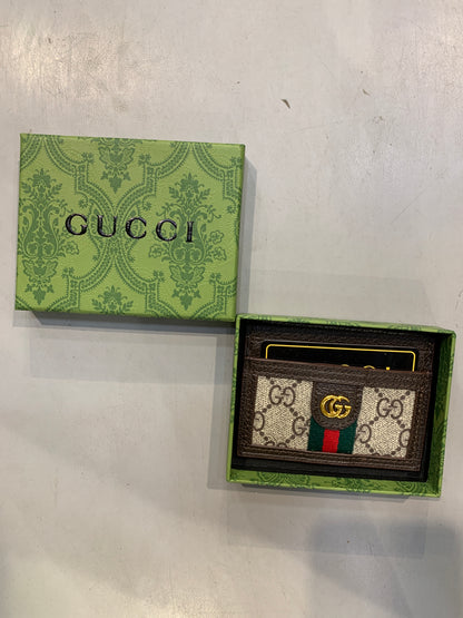 CUG GUC GG Print Italian Leather Imported Unisex Cardholder 990434