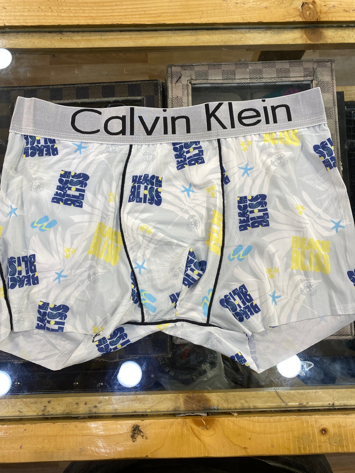 LAC CAL White Colour Beach Bliss Print Premium Quality Imported Men’s Trunk 989246