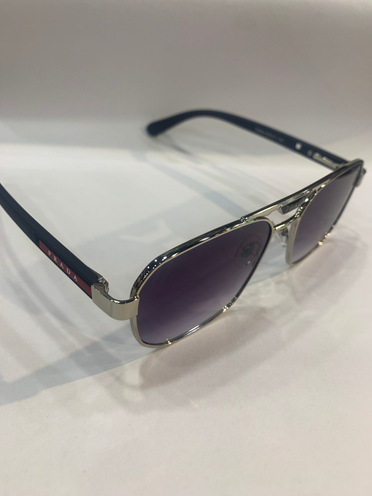 Arp Silver Black Frame  Purple Shade Unisex Branded Sunglasses T0959 52 17 140