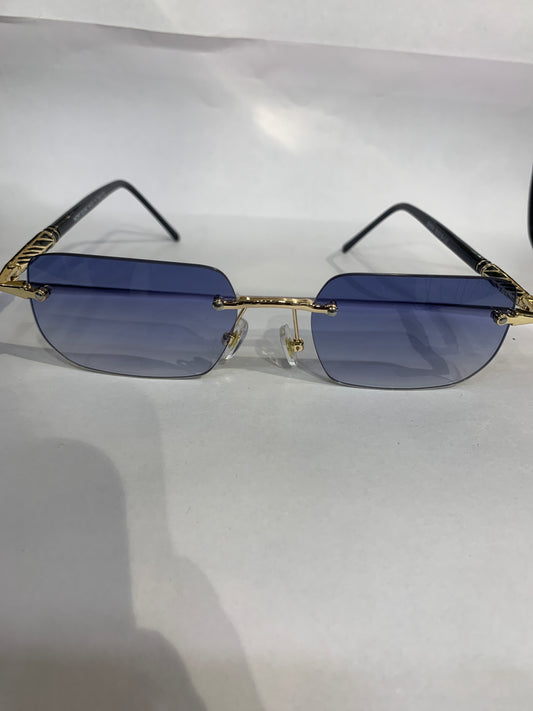 NOM Black Stike Frame Blue Shade Unisex Sunglasses 6A004 55 19 137