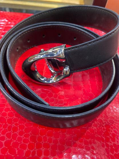 AOC COA Silver Buckle With Black Strap Men’s Belt 989921