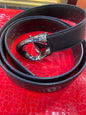 AOC COA Silver Buckle With Black Strap Men’s Belt 989921