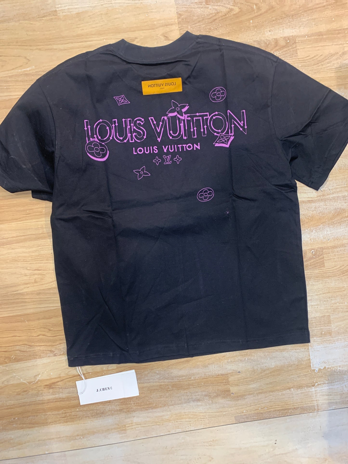 UOL Black Tshirt Embroidered Print 82838