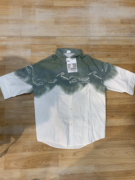Vogue Design Tender Dreams Light Green And White Colour Oversized Shirt W862