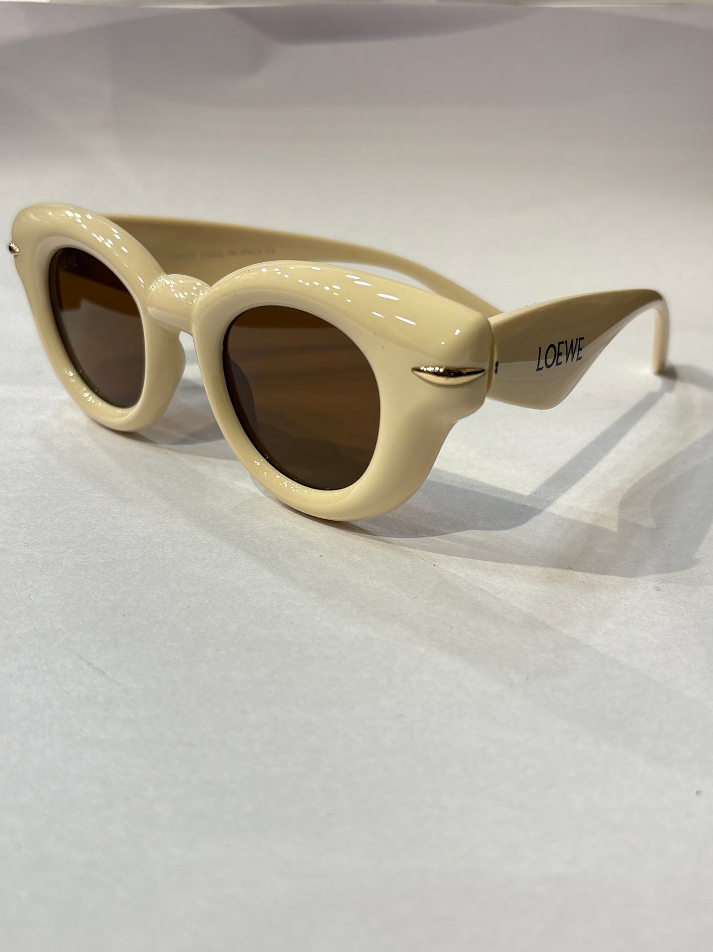 Eol Loe Cream Frame Brown Shade Unisex Sunglass 62325218-140￼