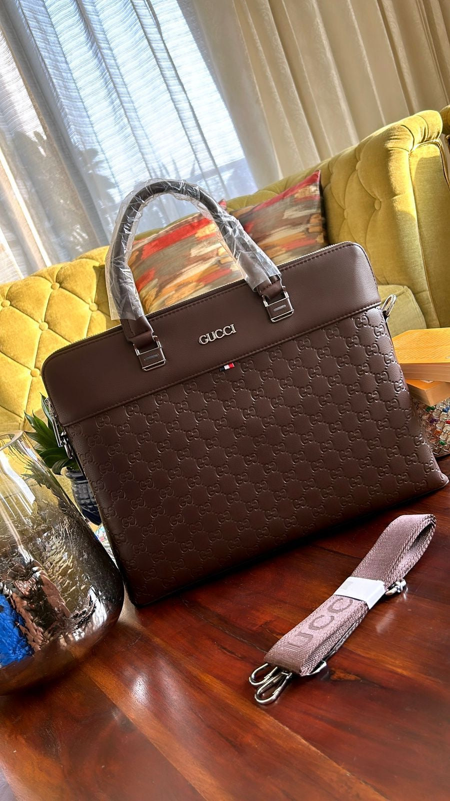 CUG GG Print multi Colour With Leather Quality Laptop Bag G6622-5#