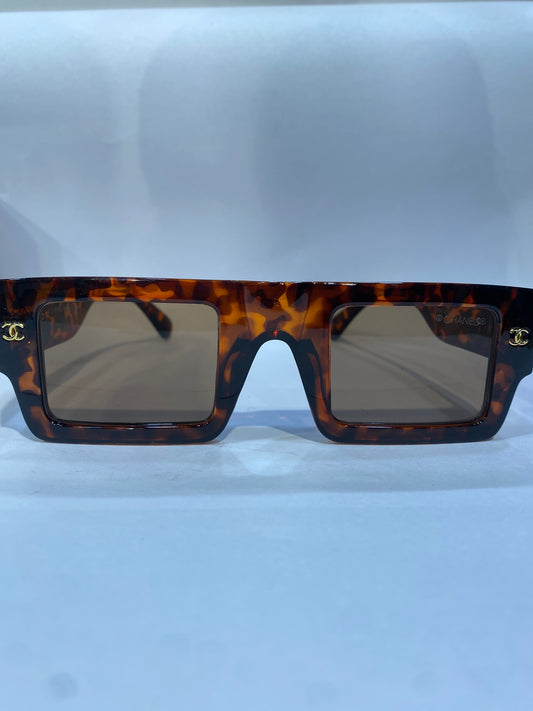 AHC Brown leopard print Frame Brown Trance Shade Unisex Sunglass 5540 47 30 145
