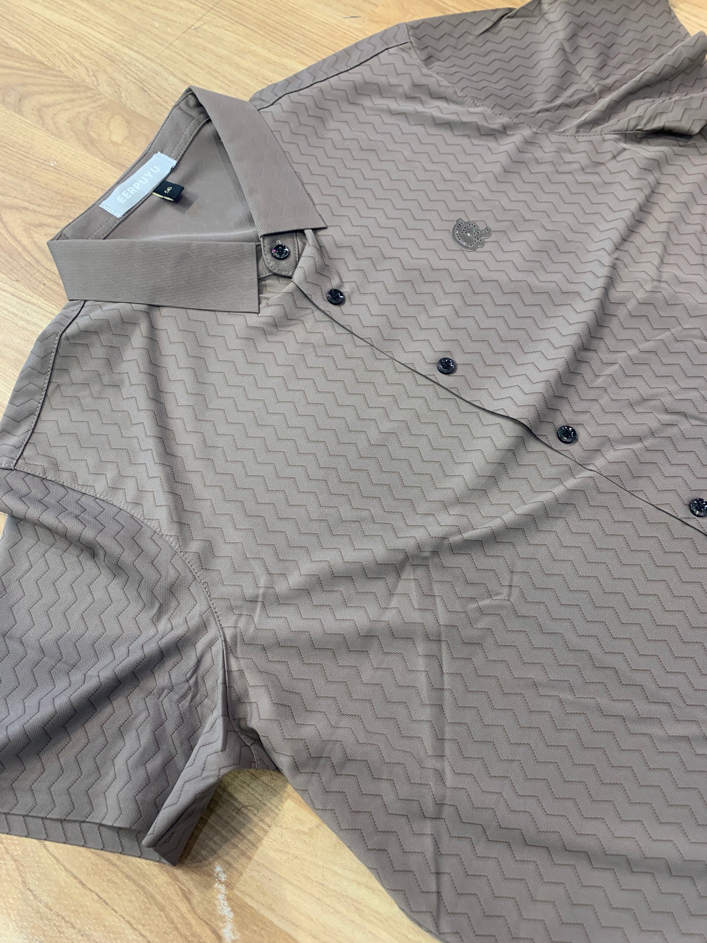 EERPUYU Brown Colour Shirt half sleeve imported fabric 9085