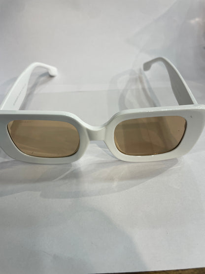 RUB White Frame Brown Shade Unisex Branded Sunglass 6011 51 23 145