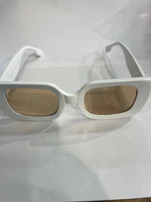RUB White Frame Brown Shade Unisex Branded Sunglass 6011 51 23 145