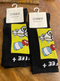 Scenario Black Colour Coffee + Print Premium Quality Full Socks 991197