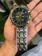 SIT TIS Silver Golden Chain Golden Ring Black Dial Automatic Mens Watch 991212