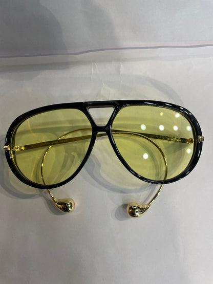 TOB BOT Black Frame  Golden Stick yellow Shade Unisex Sunglasses SUN245