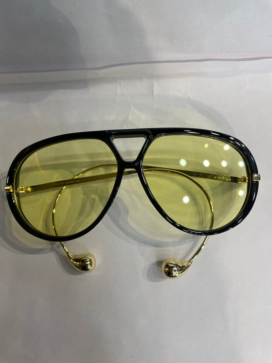 TOB BOT Black Frame  Golden Stick yellow Shade Unisex Sunglasses SUN245