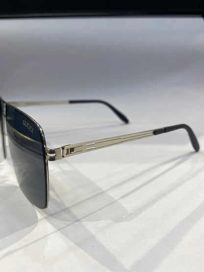 Silver Black Frame Black Shade Unisex Sunglass SUN 002