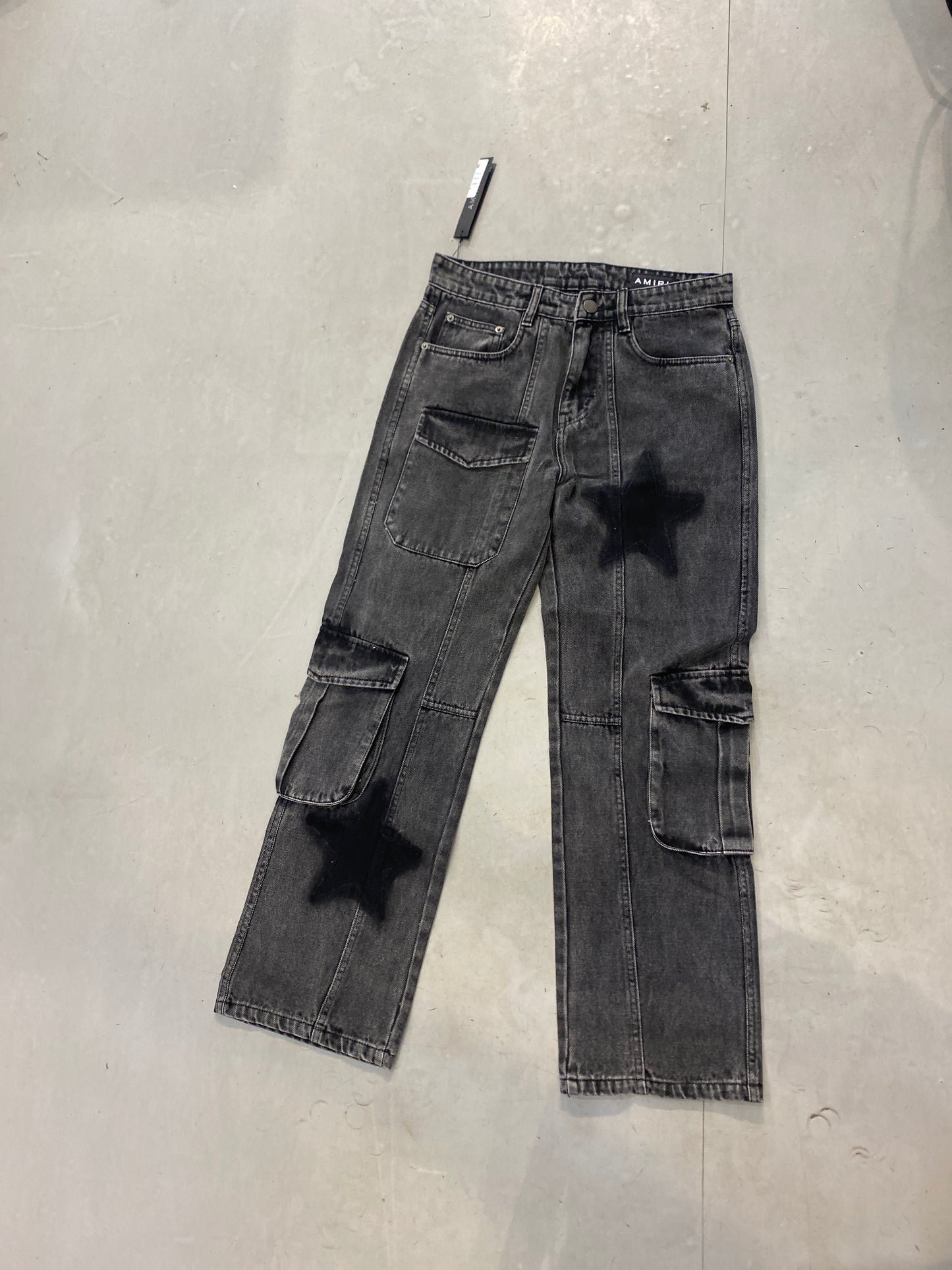 IMA AMI Dark Grey 7 Pocket Comfort Baggy Men’s Jeans 9061