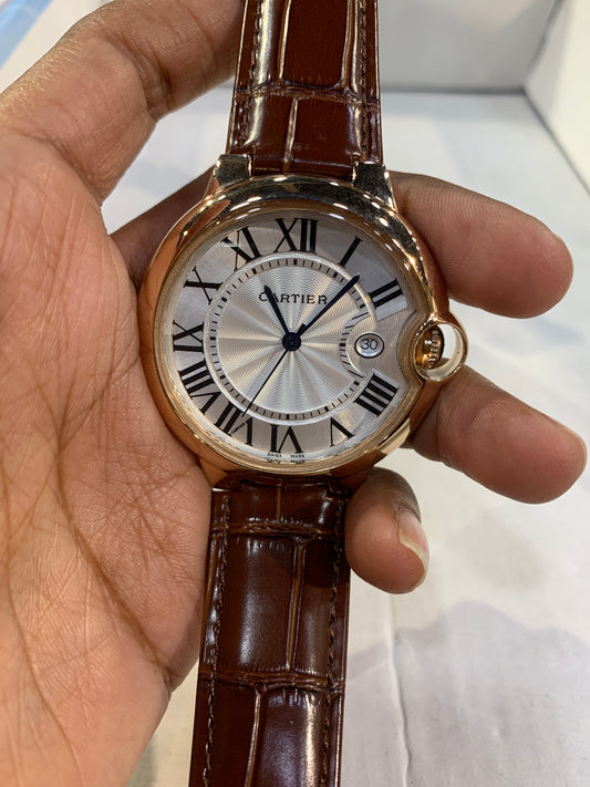 Rac Brown Leather Strap White Dail Men Watch 989816