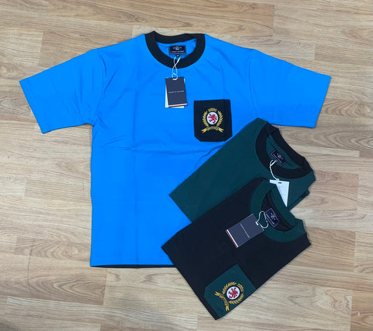 MOT TOM Blue Colour With Back Embroidery Premium Quality Tshirt 77792