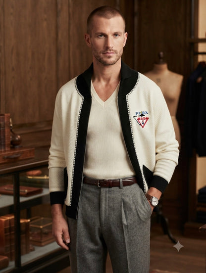ARP PRA Cream Black Colour Colour full Embroidery  Premium Quality Unisex Cardigan 26325-A