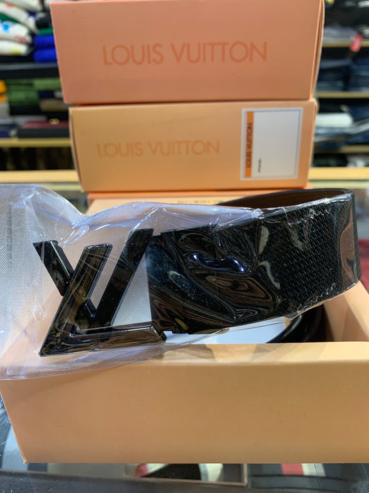 UOL LOU Black Buckle Black Brown Double Side Strap Unisex Belt 989883