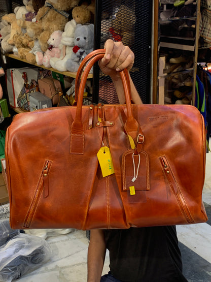 LDA Genuine Leather Stylish Big Size Duffle Bag 988090