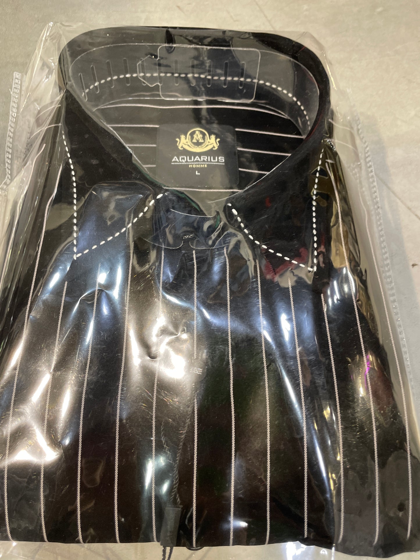 AQUARIUS Black Colour White Lining Premium Quality Full Sleeve Shirt 2690
