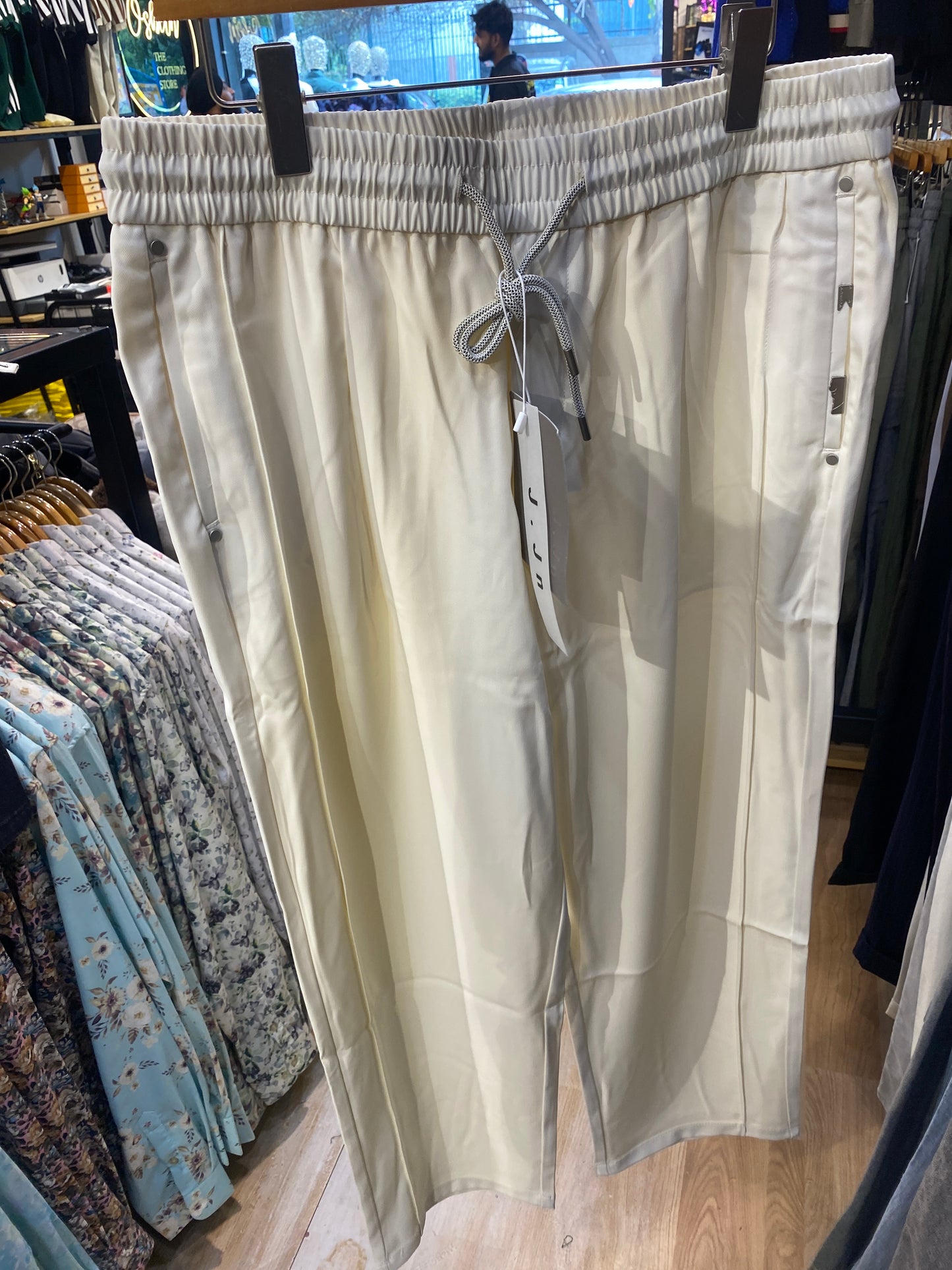 J.JN Korean Pant White Strath Fit J016