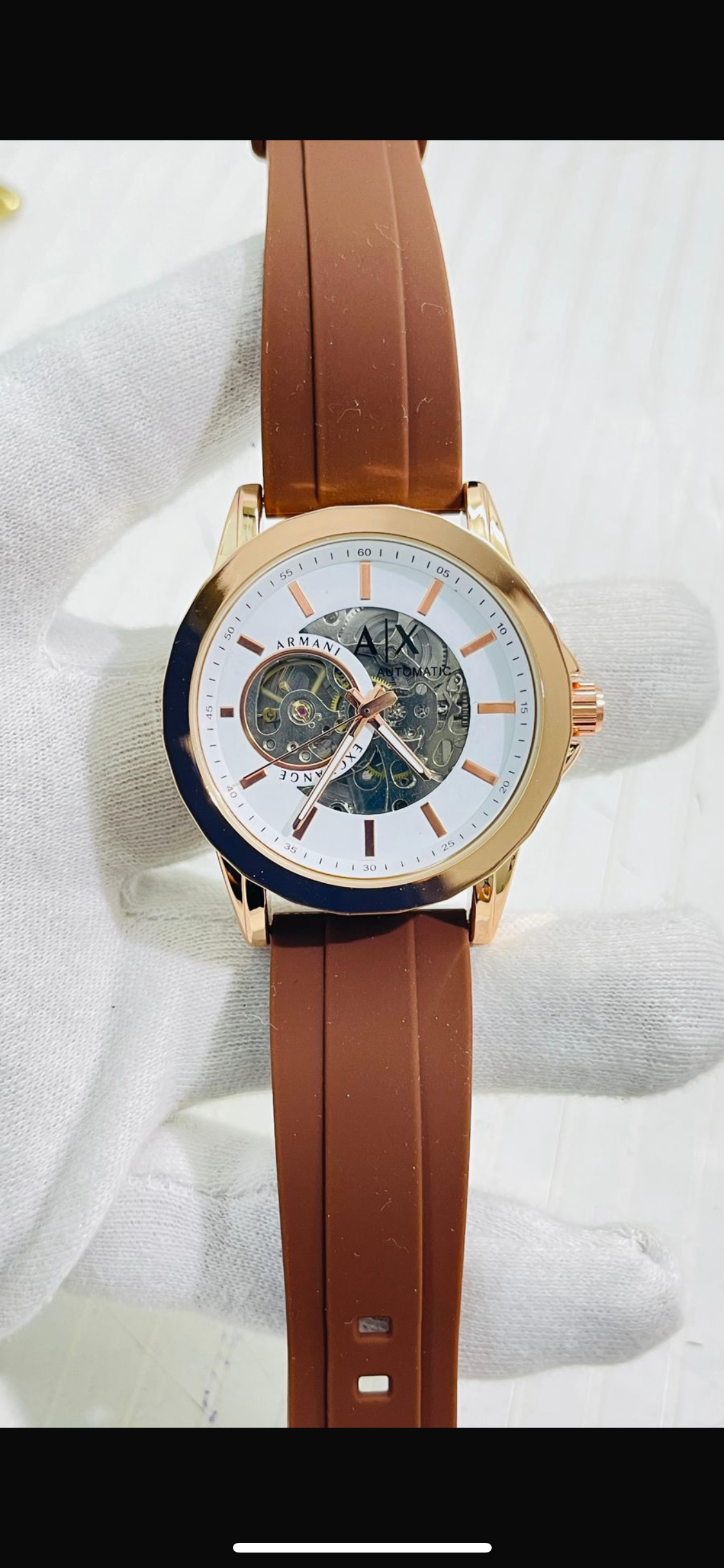 MRA Brown Strap Copper Ring White dial Automatic Men’s Watch 989319