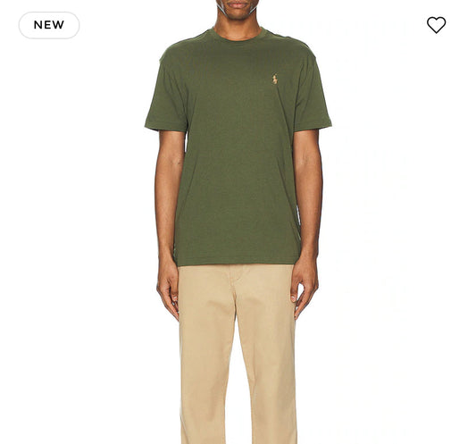 LOP Dark Green Color Plain Single Logo Premium Quality Tshirt 88812