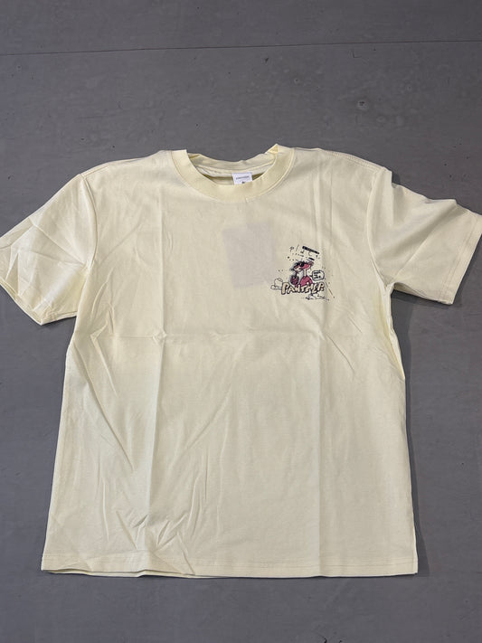 Fashion Cream Colour Panther Back Print Round Neck Tshirt K10009