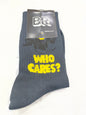 BR Dark Grey Colour Who Cares Print Premium Quality Full Socks 990753