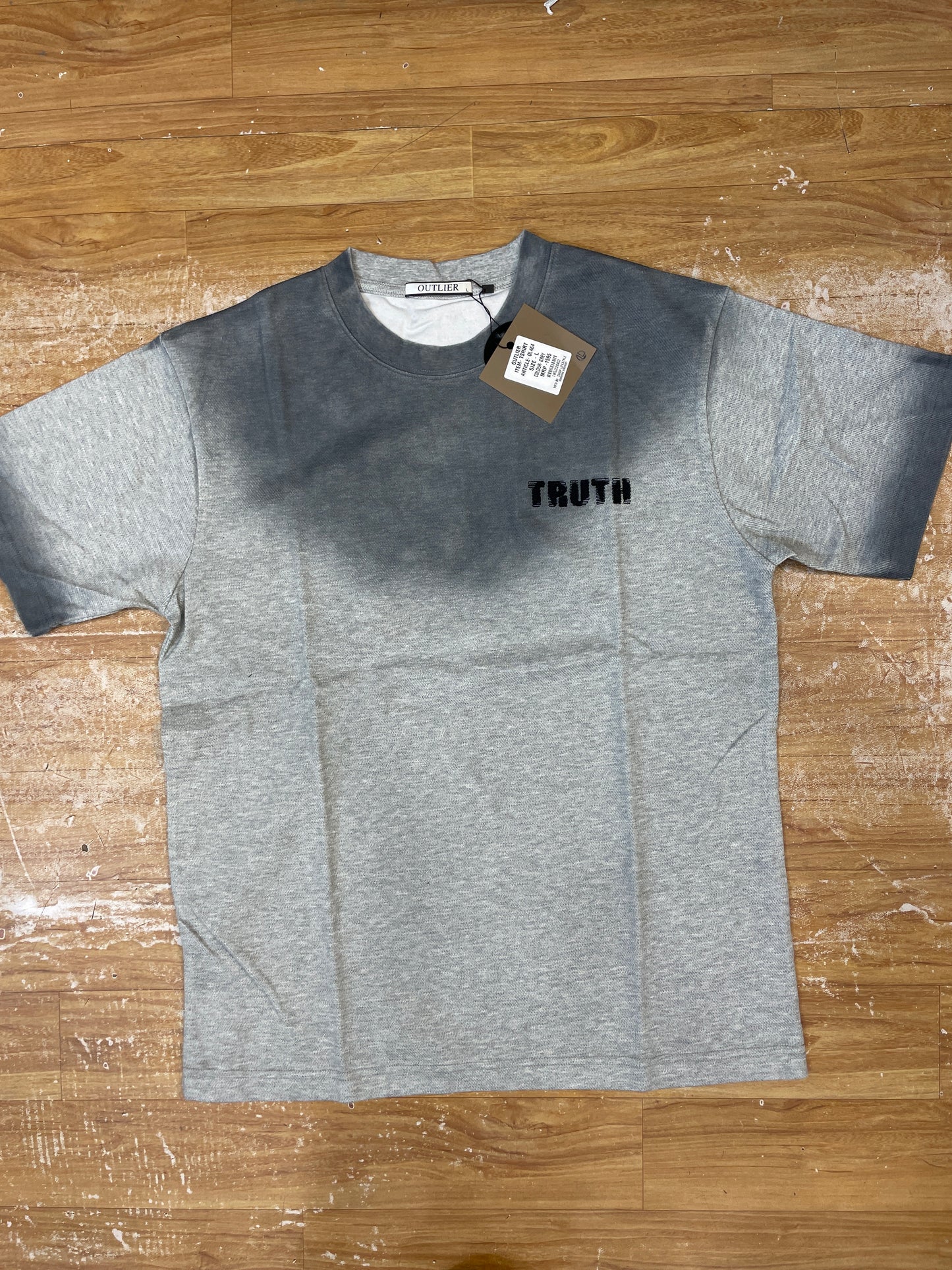 OUTLIER Grey Faded Colour Truth Print Premium Quality Round Neck T-Shirt OL 464