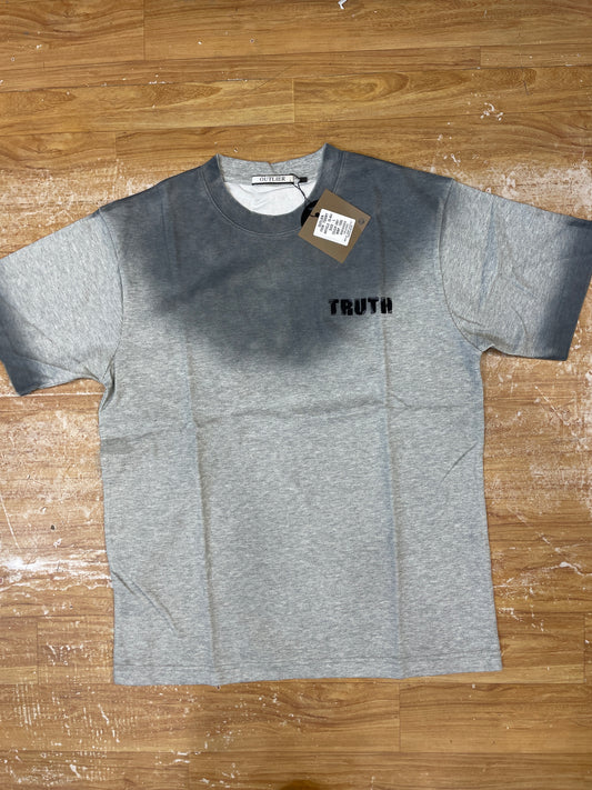 OUTLIER Grey Faded Colour Truth Print Premium Quality Round Neck T-Shirt OL 464