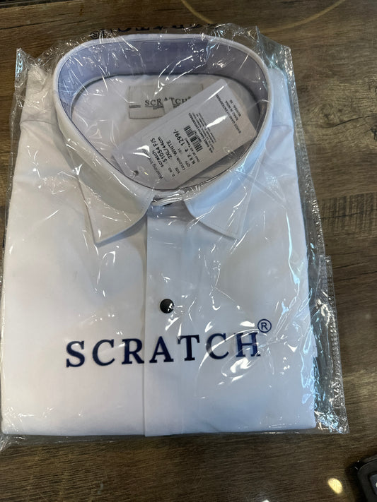 White Scratch Solid Formal Shirt