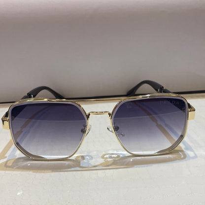 Arp Gold Frame Black Shade Unisex Sunglasses 2A732 57 16-140