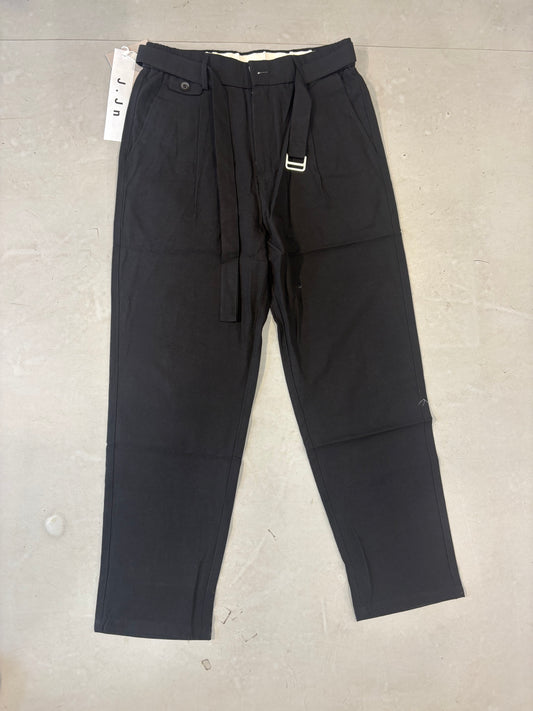J.JN Black Korean Straight Fit Unisex Pants J-818
