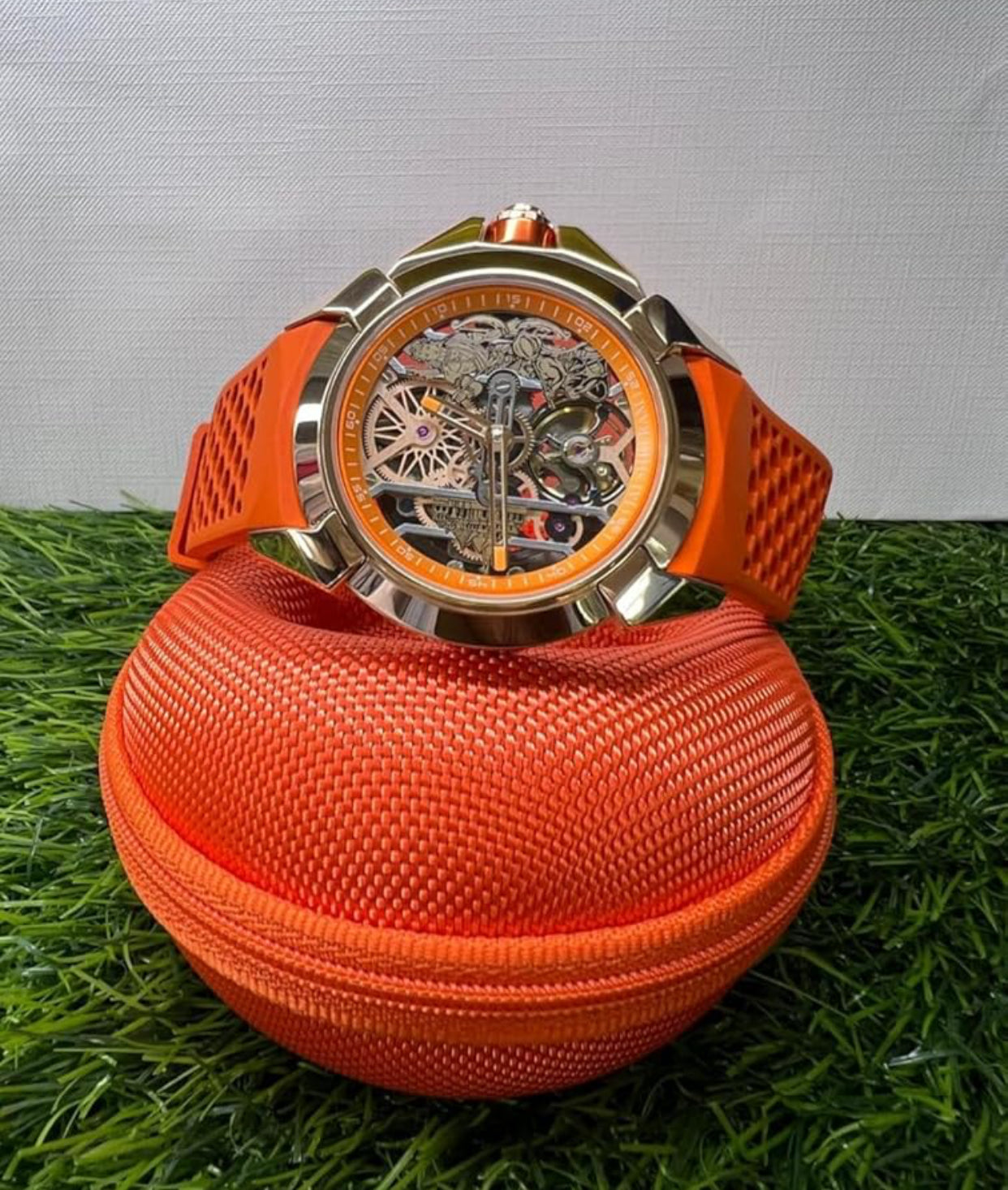 CAJ JAC Ram Mandir Edition Orage Strap Copper Dial Japanese Machine Automatic Men’s Watch 990729