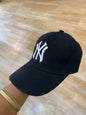YN Black Colour White Logo Flexfit Unisex Cap 989002