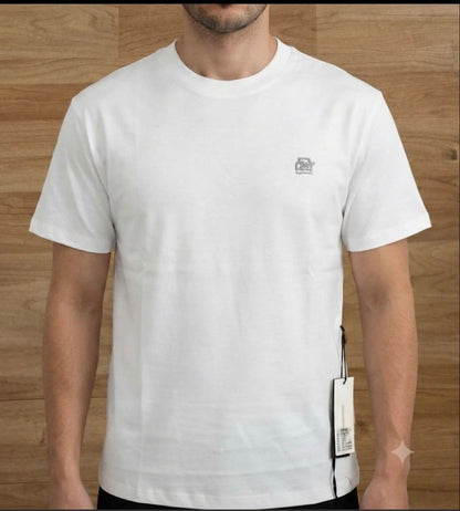 MEEFANYUON White Colour Back Print Premium Quality Round Neck Unisex T-Shirt 0033
