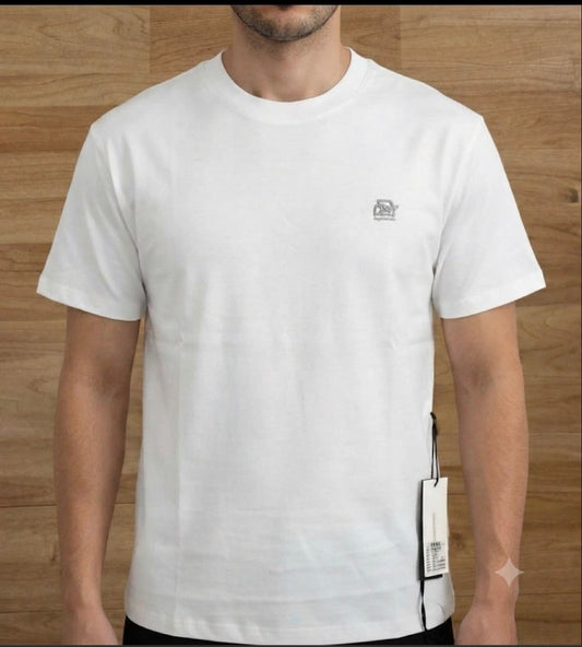 MEEFANYUON White Colour Back Print Premium Quality Round Neck Unisex T-Shirt 0033