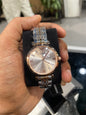Mra Silver Copper Chain Rose Gold Dial Ladies Watch 990991