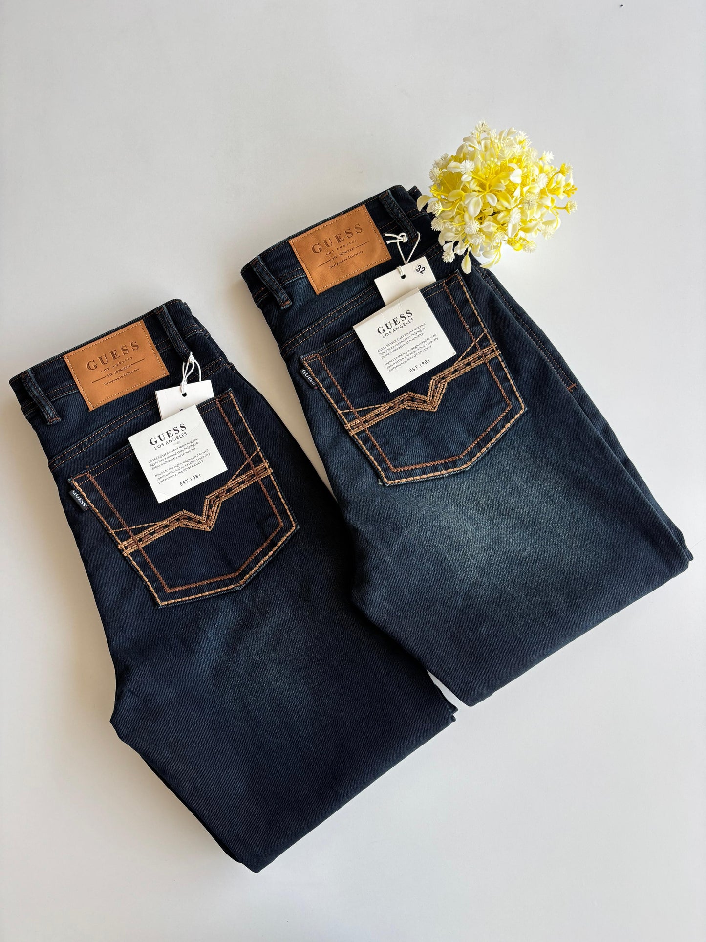 EUG GUE Blue Faded Grey Shade Premium Quality Straight Lose Fit Men’s Jeans 990360