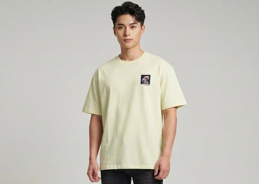 Moguan Design Green Colour Upowerlion Print Premium Quality Round Neck T-Shirt A9808