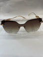 OID Frameless Golden Stick Brown Shade Unisex Sunglasses SUN259