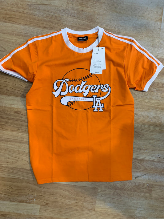 Adi Ida Dodgers Orange Colour Half Sleeve  Round Neck Premium Quality TShirt 988793