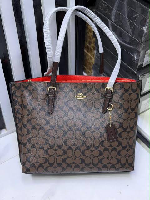 AOC COA Dark Brown Colour Monogram Design Premium Tote Ladies Bag 533